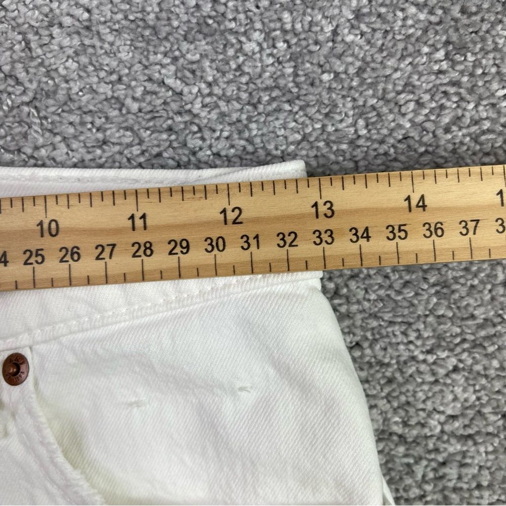 Abercrombie & Fitch Jeans Women's 26 Short White Ankle Straight High Rise Ripped - Picture 7 of 11
